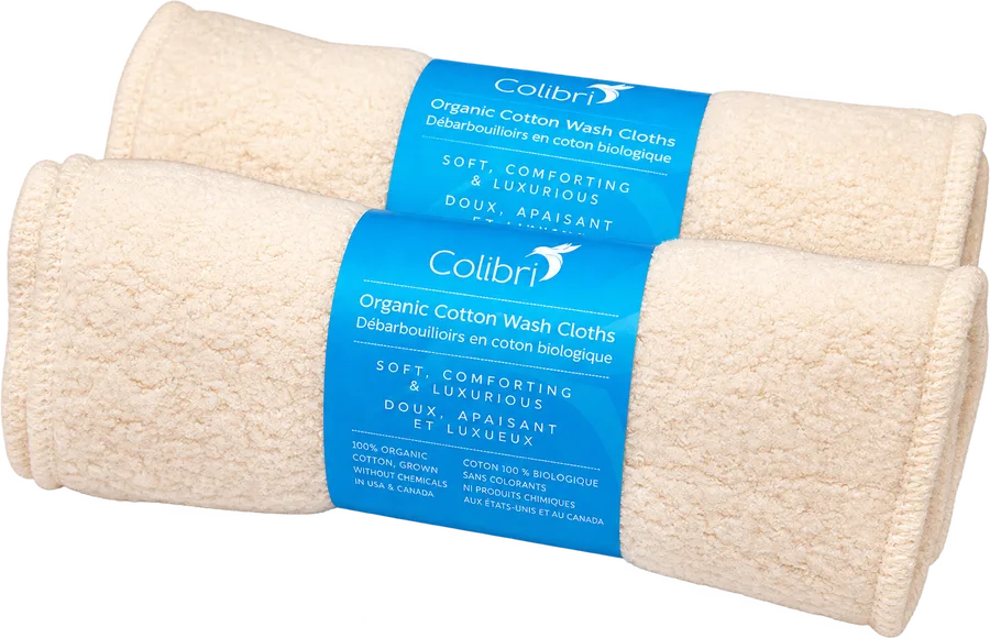 Organic Cotton Sherpa Wash Cloths- Set of 5
