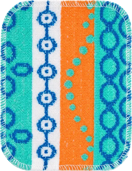 Turquoise, white and orange SKrubee non-abrasive cleaning cloth